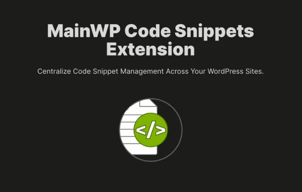 MainWP Code Snippets extension banner for the MainWP Dashboard