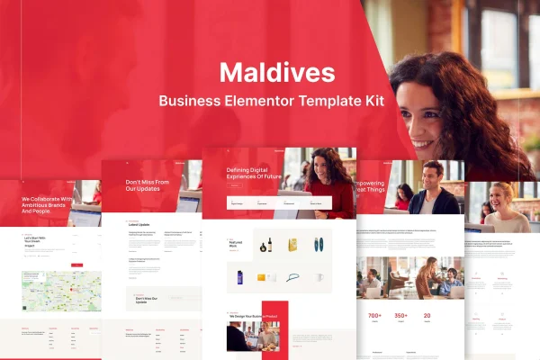 Maldives business and agency Elementor template kit preview