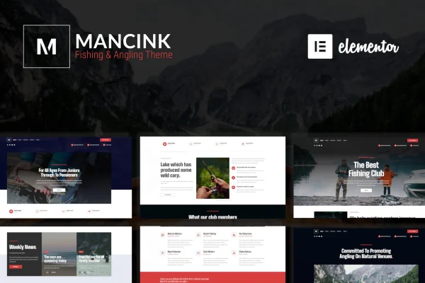 Mancink fishing and angling WordPress theme preview