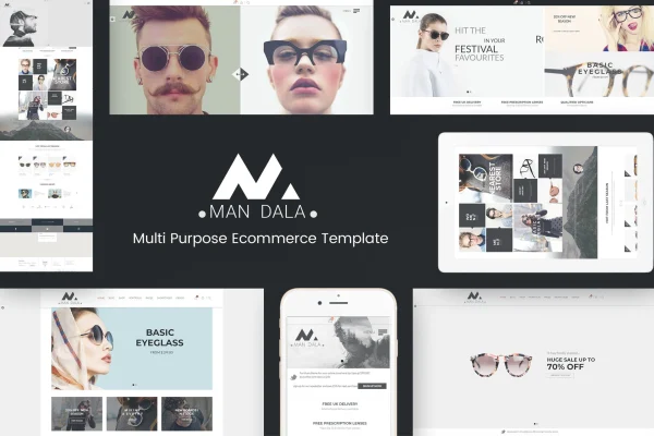Mandala responsive ecommerce WordPress theme preview showing a fashion shop homepage