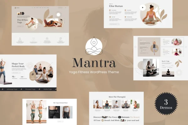 Mantra yoga and fitness WordPress theme preview