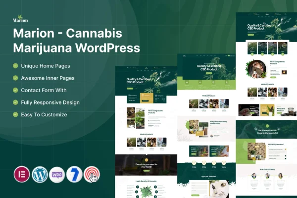 Marion cannabis and marijuana WordPress theme preview