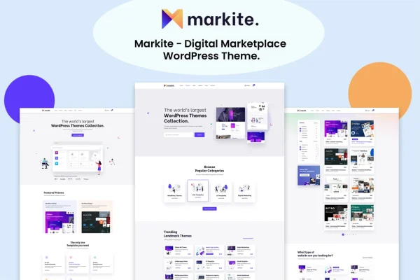 Markite digital marketplace WordPress theme preview