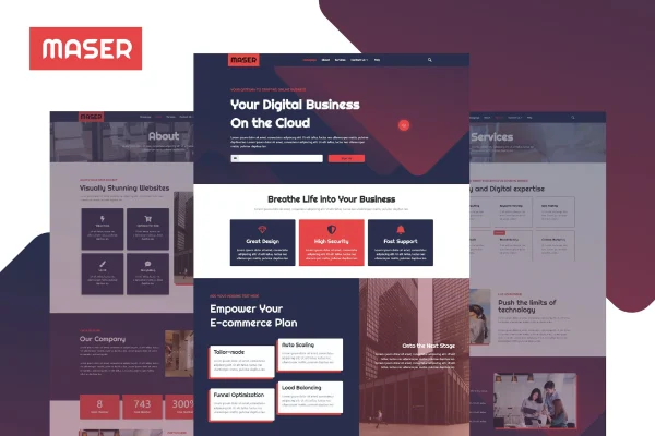 Maser web design agency Elementor template kit preview