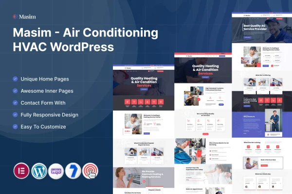 Masim air conditioning and HVAC WordPress theme preview