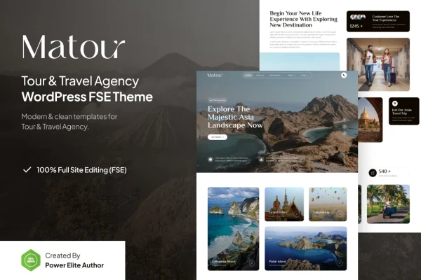 Matour tour and travel agency WordPress theme preview