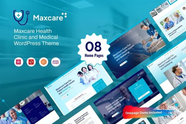 Maxcare health and medical WordPress theme preview