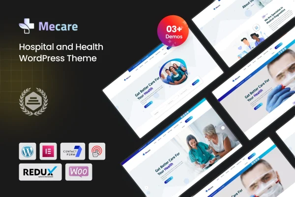 Mecare hospital and health WordPress theme preview