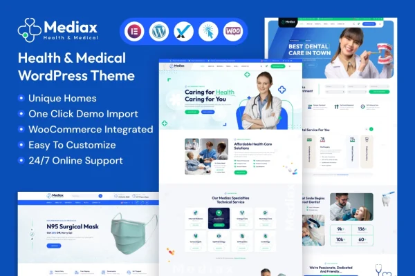 Mediax health and medical WordPress theme cover image