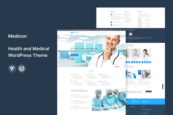 Medicon health and medical WordPress theme preview