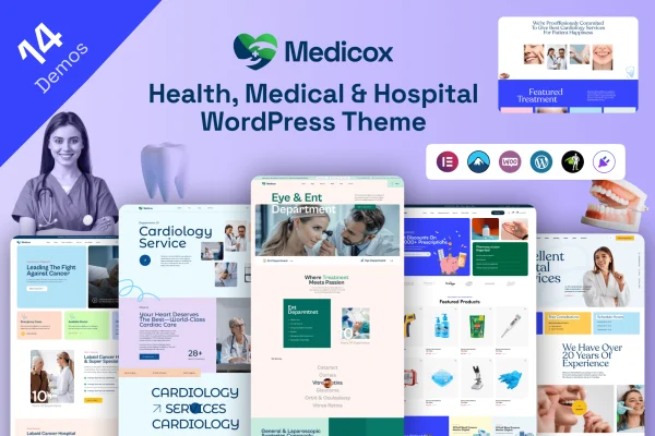 Medicox health and medical WordPress theme preview