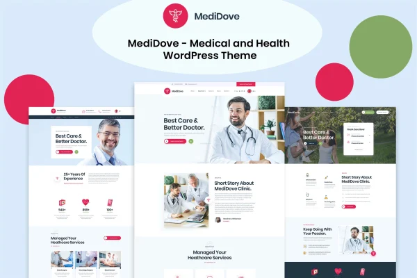 MediDove medical and health WordPress theme preview