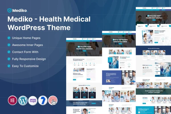 Mediko health and medical WordPress theme preview