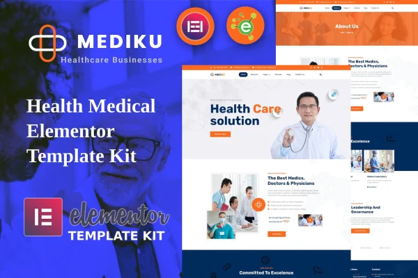 Mediku health and medical Elementor template kit preview