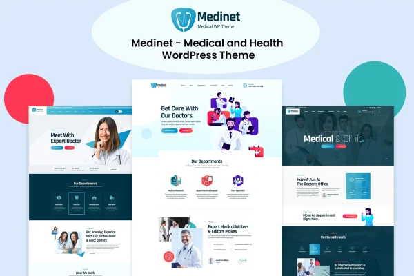Medinet medical and health WordPress theme preview