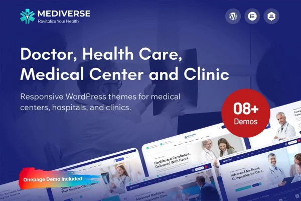 Mediverse health and medical clinic WordPress theme preview