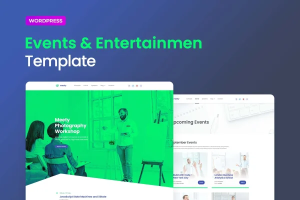 Meety events and meetups Elementor template kit preview