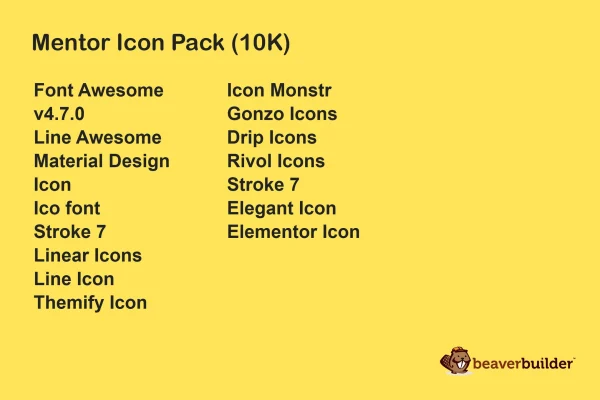 Mentor Icon Pack for Beaver Builder plugin banner with sample icons