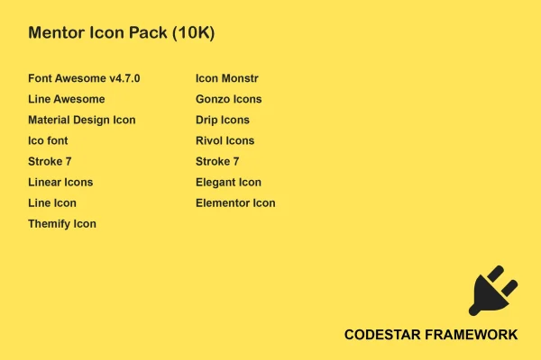 Mentor Icon Pack for Codestar Framework plugin banner