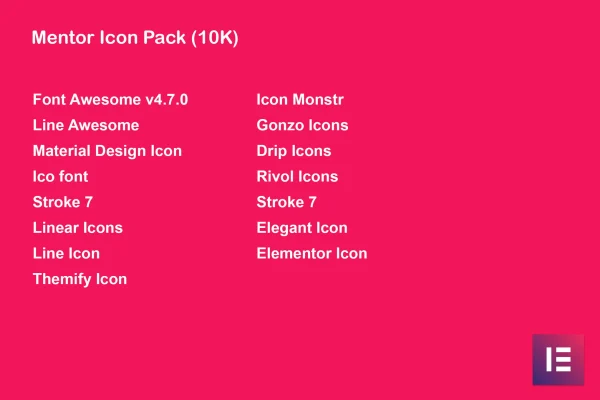 Mentor Icon Set plugin banner for Elementor Page Builder