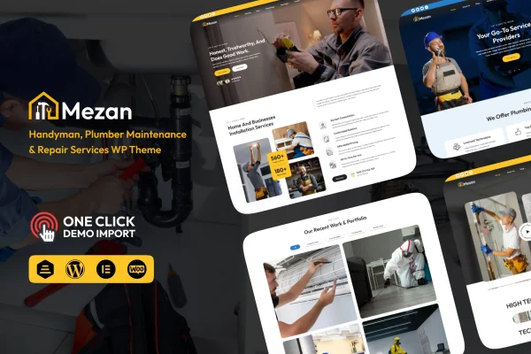 Mezon plumber and handyman services WordPress theme preview