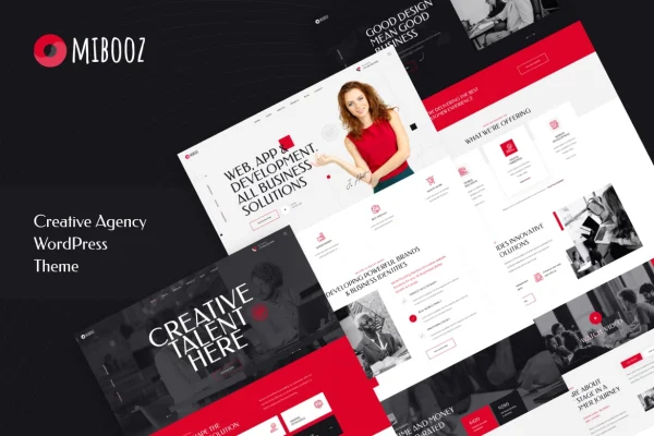Mibooz creative agency WordPress theme preview