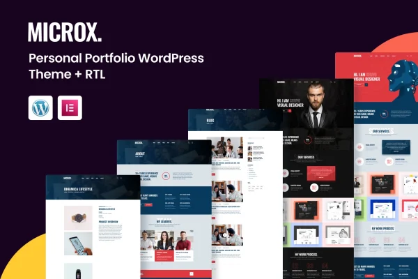 Microx personal portfolio WordPress theme preview