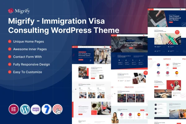 Migrify immigration and visa WordPress theme preview
