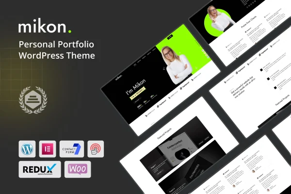 Mikon personal portfolio WordPress theme preview