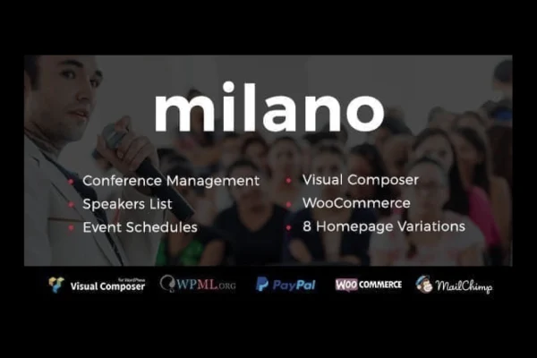 Milano event and conference WordPress theme preview