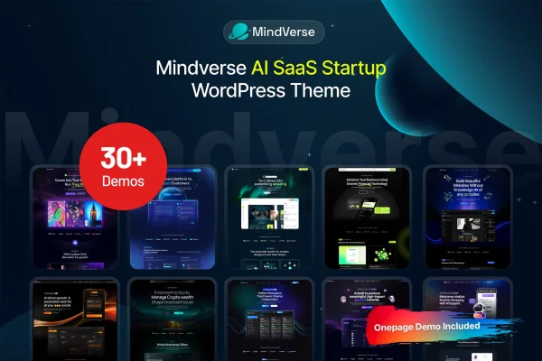 Mindverse SaaS and AI startup WordPress theme preview