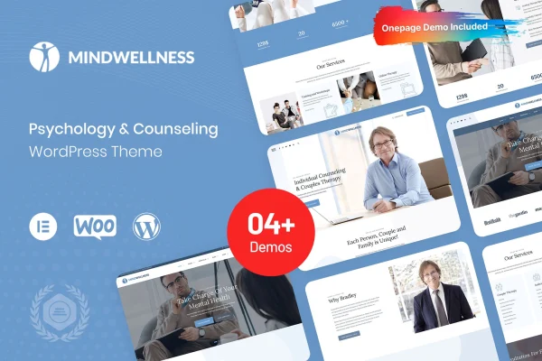 Mindwellness psychology and counseling WordPress theme preview