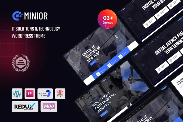 Minior IT solutions and technology WordPress theme preview