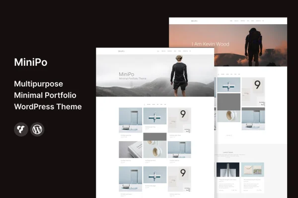 MiniPo minimal portfolio WordPress theme cover image