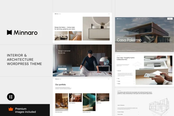 Minnaro interior design and architecture WordPress theme preview