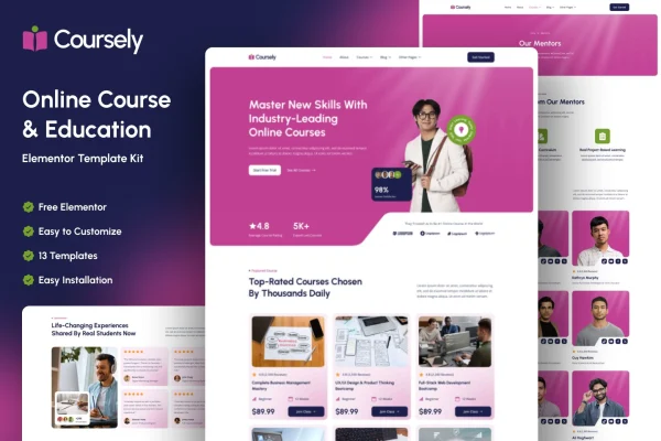 Minoura psychology and mental health Elementor template kit preview