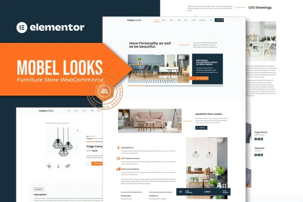 Mobel Looks furniture store Elementor template kit preview