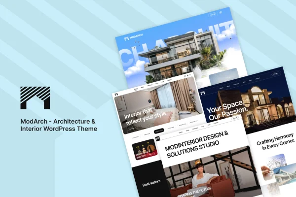 ModArch architecture and interior WordPress theme preview