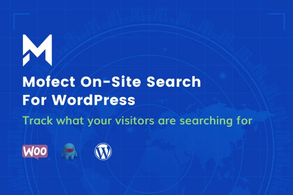 Mofect On-Site Search plugin banner showing a live search bar