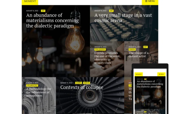 Moment WordPress portfolio theme by CSSIgniter preview