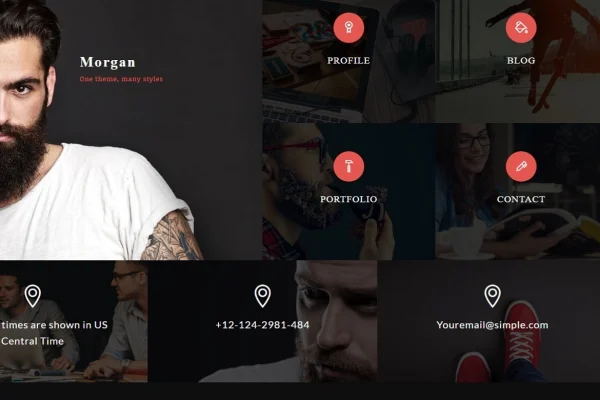 Morgan Theme resume, vCard and profile WordPress theme preview