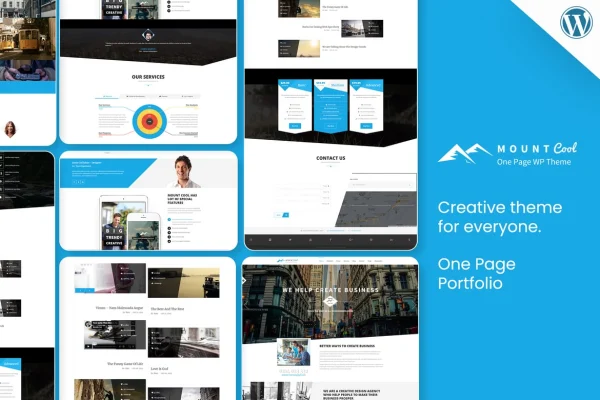 MountCool single page portfolio WordPress theme preview