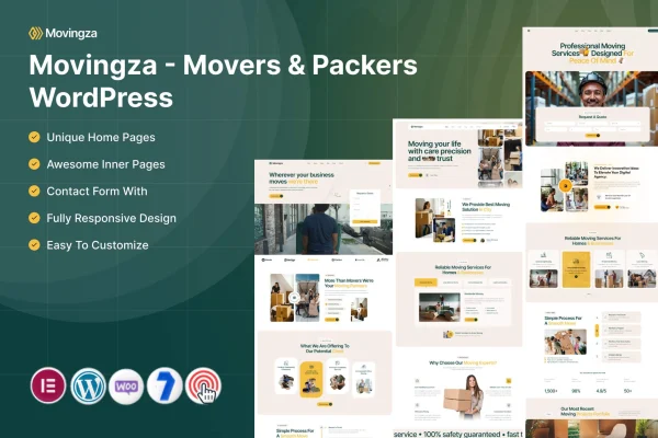 Movingza movers and packers WordPress theme preview