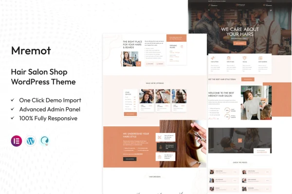 Mremot hair salon WordPress theme preview