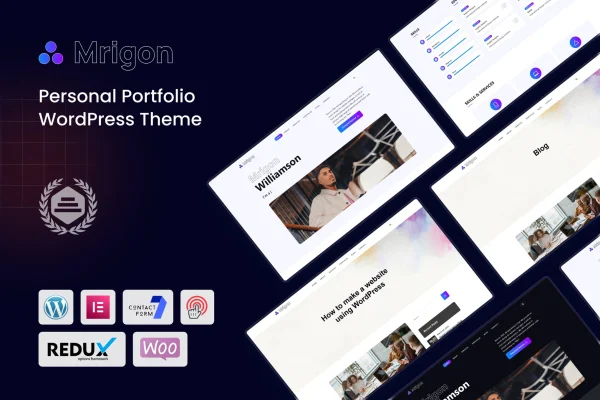 Mrigon personal portfolio WordPress theme preview