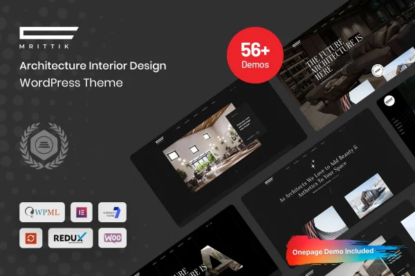 Mrittik architecture and interior design WordPress theme preview