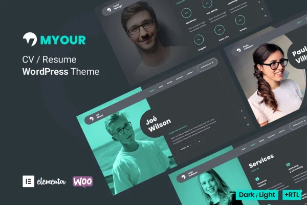 Myour personal CV and resume Elementor theme preview