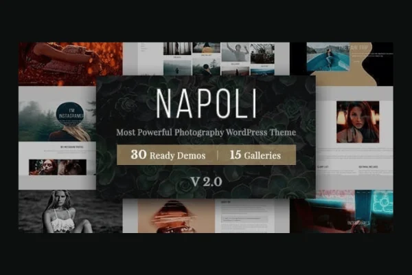 Napoli Photography WordPress Theme cover showing a photography portfolio layout