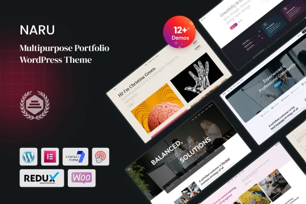 Naru personal portfolio WordPress theme preview