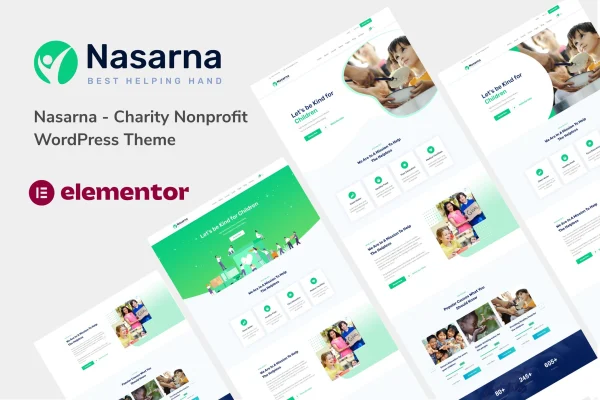 Nasarna nonprofit charity WordPress theme preview